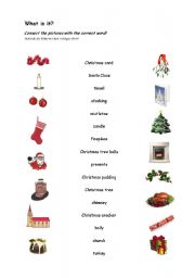 English Worksheet: Christmas words