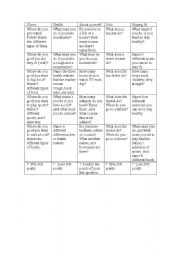 English Worksheet: ESL Jeopardy game