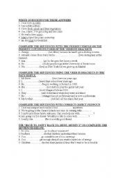 English Worksheet: grammar test