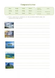 English worksheet: Comparatives