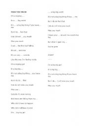 song lyrics I am a big big girl listening activity