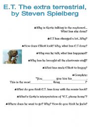 English Worksheet: Listening comprhension on E.T film