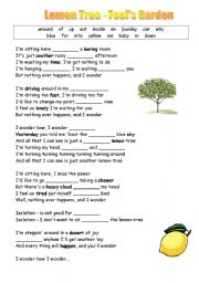 English Worksheet: Lemon Tree