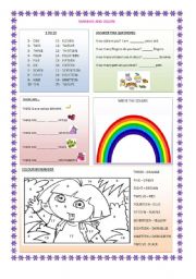 English Worksheet: Numbers & Colors