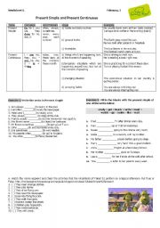 English Worksheet: Present Simple and Present Continuous