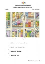 English Worksheet: shops and giving directions