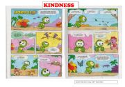 English Worksheet: kindness- 2 pages : comic strip and a reading text 