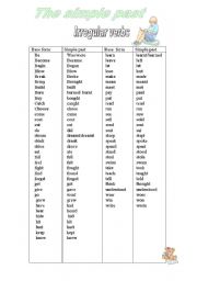 English worksheet: iRREGULAR VERBS