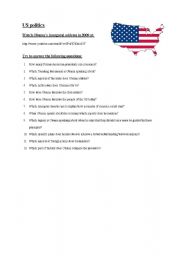 English Worksheet: Obamas inaugural address