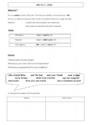 English Worksheet: used to