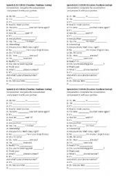 English Worksheet: Dialogue