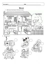 English Worksheet: Parts of the house