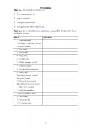English worksheet: Reading: Measuring the Efficacy of the Worlds Managers (Harvard Business School)