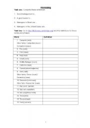 English Worksheet: Reading: Measuring the Efficacy of the Worlds Managers (Harvard Business School)