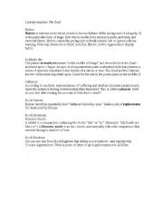 English Worksheet: Literary Analysis 