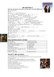 English Worksheet: DR DOLITTLE 2