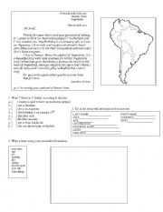 English Worksheet: a letter about yourself