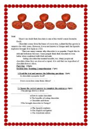 English Worksheet: food