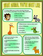 English Worksheet: Funny Personality Test 