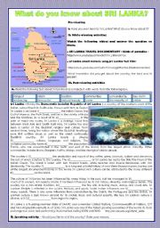 English Worksheet: WHAT DO YOU KNOW ABOUT SRI LANKA?