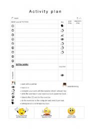 English worksheet: weekly schedule