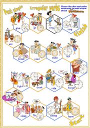 English Worksheet: Flinstones Boardgame past simple and time
