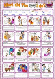 English Worksheet: Past Simple with the Flinstones (irregular verbs)