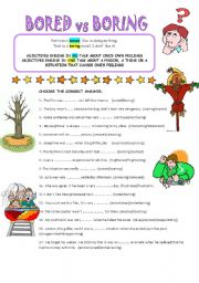 English Worksheet: BORED vs BORING