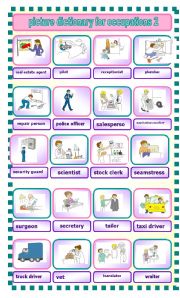 English Worksheet: picture dictionary for occupation 3