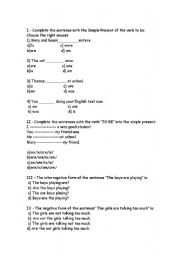 English Worksheet: Personal Pronouns and Verb To Be