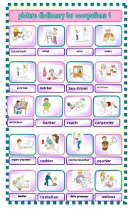 English Worksheet: picture dictionary fo occupation 1
