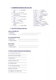 English Worksheet: verb to be