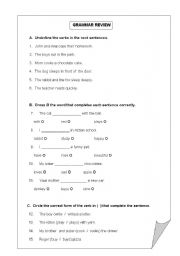 English worksheet: GRAMMAR REVIEW FOR CHILDREN