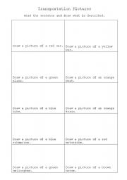 English Worksheet: Transportation Reading Sheet