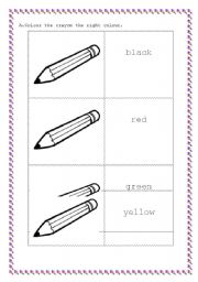 English worksheet: making coloured flashcards