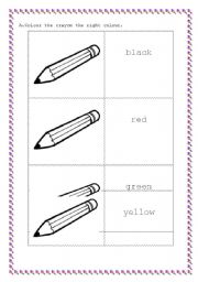 English Worksheet: making coloured flashcards