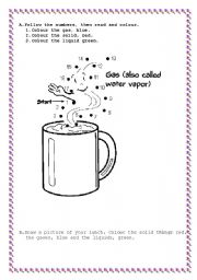 English worksheet: Solids Liquids gas