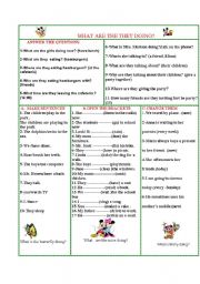 English Worksheet: present continuous tense 