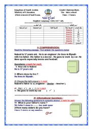 English Worksheet: test
