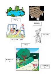English worksheet: Items in a park