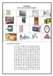 English Worksheet: FURNITURE