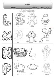 English worksheet: cont alphabet