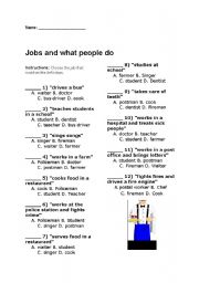 English Worksheet: Match job definations