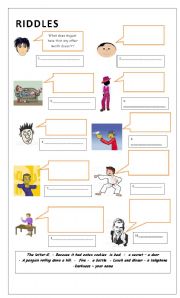 English Worksheet: Riddles 