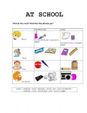 English Worksheet: Role play at school