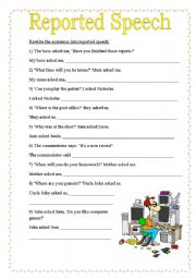 English Worksheet: Reported Speech