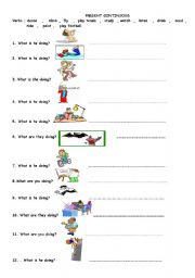 English Worksheet: present continuous