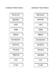 English worksheet: Anagram animals