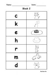 English worksheet: Block 2 Phonics