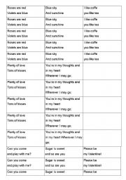 English Worksheet: Valentines poems to cut up